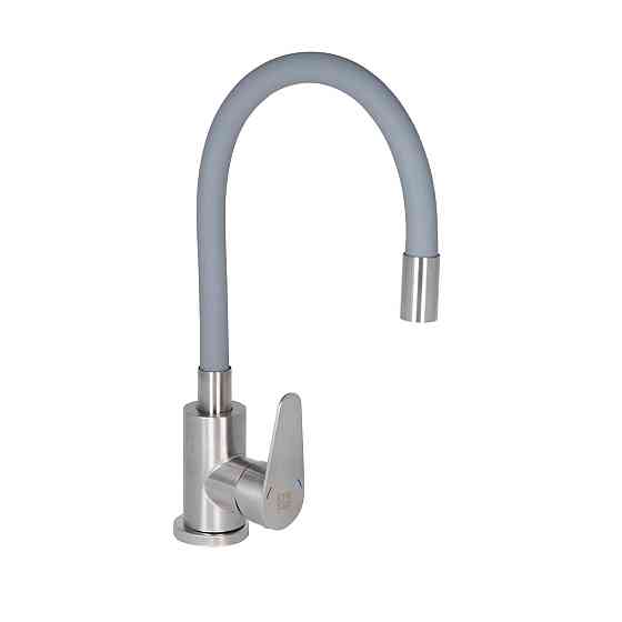 Змішувач для кухні Lidz Vida 015F3 з гнучким виливом (k35) LDVID015F3GRE43356 Grey Київ
