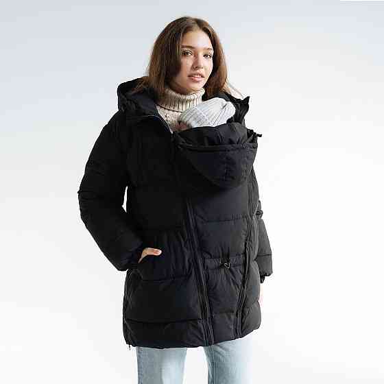 Зимова слінгокуртка / Пуховик для вагітних Бежевий Чорний Київ