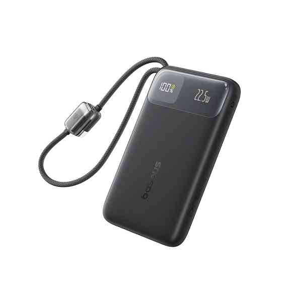 Павербанк 10000 mAh Baseus EnerFill FC11 22.5W быстрая зарядка цифровой дисплей встроенный кабель power bank повербанк Одесса