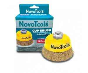 Щітка торцева d75мм гофрована латунь NovoTools NovoAbrasive Житомир