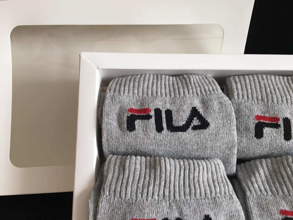 🎁 Подарунковий набір чоловічих шкарпеток 🧦 FILA | 4 пари у коробці | Якісні брендовані носки Киев - изображение 5
