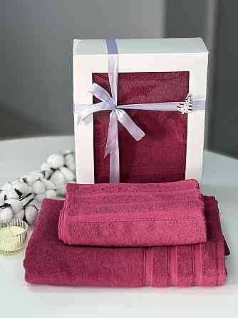 Подарочный комплект полотенец Ideal Textile Косичка 2 шт (50х100 см 70х140 см) в разных цветах (5686 Черновцы