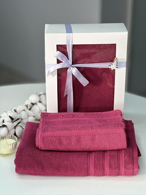 Подарочный комплект полотенец Ideal Textile Косичка 2 шт (50х100 см 70х140 см) в разных цветах (5686 Черновцы - изображение 1