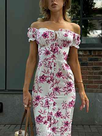 Жіноче стильне елегантне довге плаття зі штапелю Рожевий, 46/48 Одеса