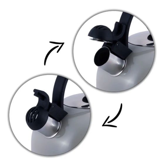 Чайник 2,5л нержавіюча сталь зі свистком (салатовий,кавовий,беж) 0679GR KAMILLE Житомир - изображение 5