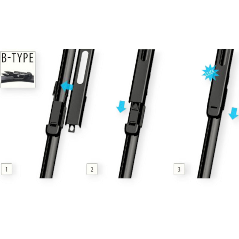 Щітки oximo модельні безкаркасні (к-т 2шт) b-type 650 + мм двірника Мукачево - фото 3