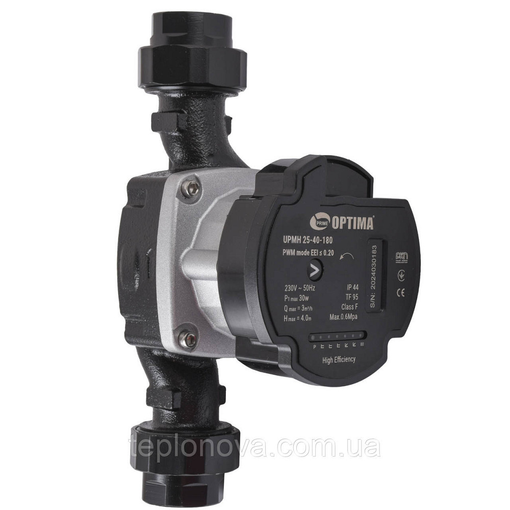 Насос циркуляційний енергоощадний Optima PRIME UPMH 25-40AUTO 180 мм + гайки Чернівці - фото 1