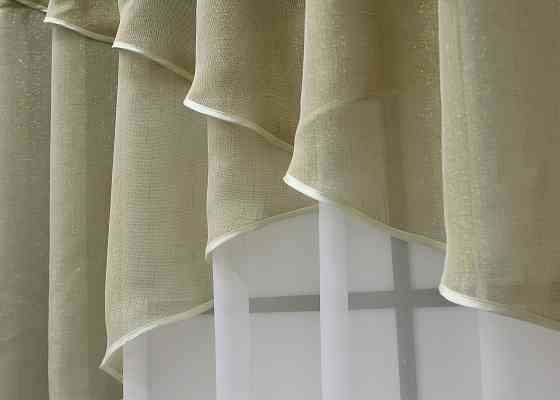 Кухонная занавеска VR-Textil № 00к молочный с золотистым 270х170 см (59-944) Киев