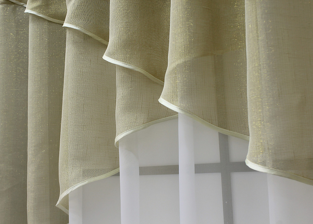 Кухонная занавеска VR-Textil № 00к молочный с золотистым 270х170 см (59-944) Киев - изображение 3