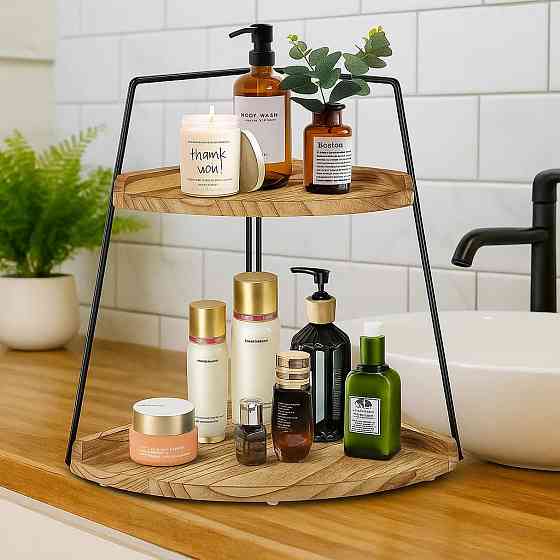 Полка угловая для ванной комнаты и пренадлежностей,кухонная для специй ,органайзер на два яруса настольная Каменец-Подольский