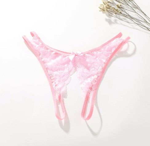 Стринги с дыркой розовые - размер универсальный, резинка тянется до 86см Киев - изображение 1