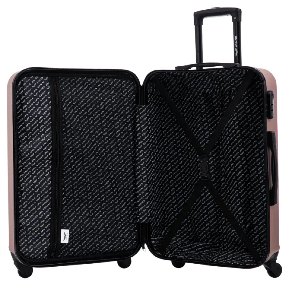 Валіза пластикова WINGS HRR01 велика 75 см золотисто-рожева Київ - фото 10