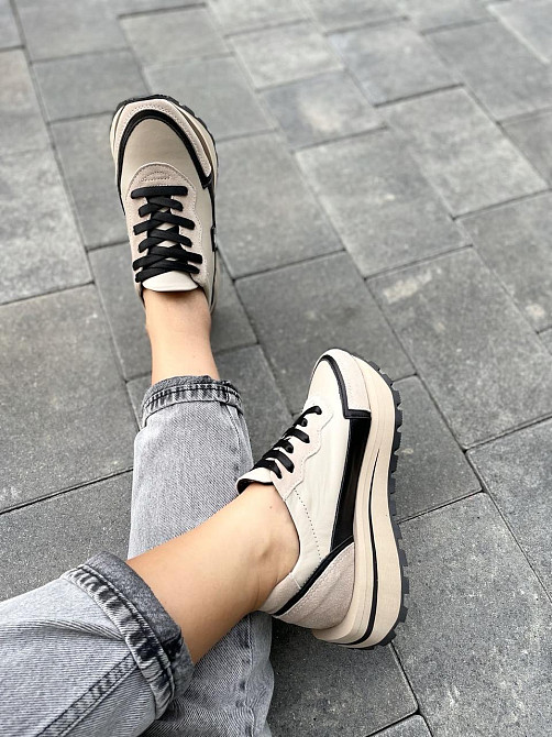 Olli Кроссовки женские OLLI кофе натуральная кожа весна-осень размеры 36-39 (4782) Коломыя - изображение 2