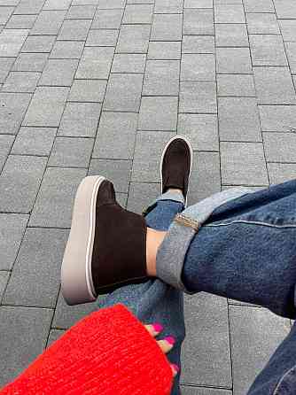 Жіночі черевики GREMMY коричневі натуральна замша з хутром высота 8см размер 36-40 (5716) Коломыя