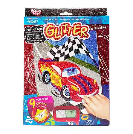 Розмальовка глітерними блискітками за номерами "Тачки" РГН-02-02 міні 20,5х26 см Вінниця