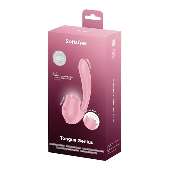 Вагінально-кліторальний вібратор Satisfyer Tongue Genius з язичком Львів