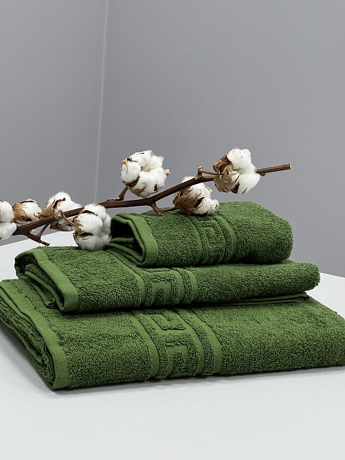 Махровое полотенце Ideal Textile Greek 33х60 см оливковый (56860583) Черновцы - изображение 4