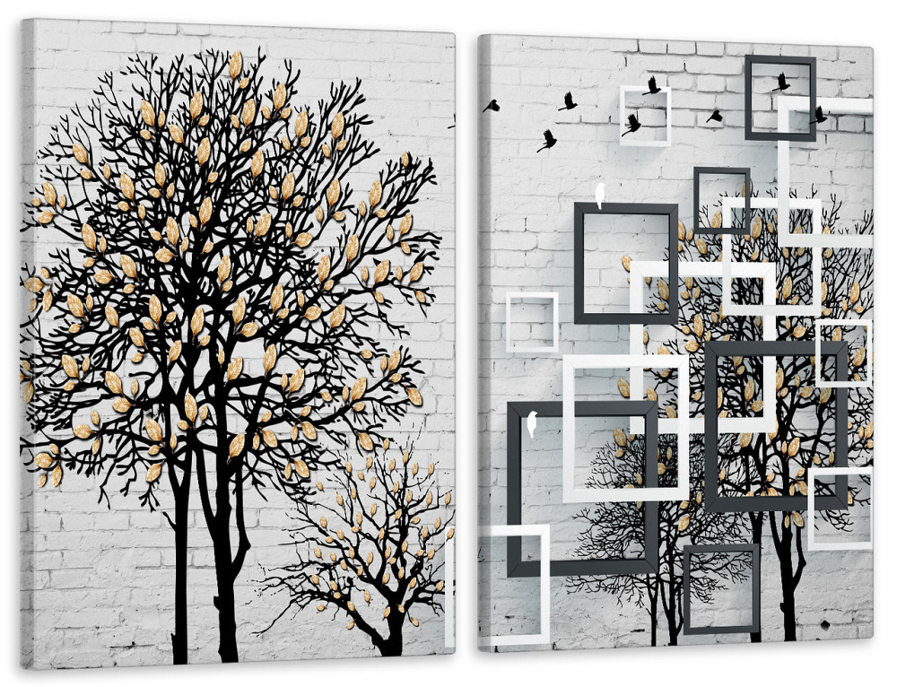 Модульная картина в гостиную / спальню  Дерево золоте листя   TLV-2_053 Київ - фото 1