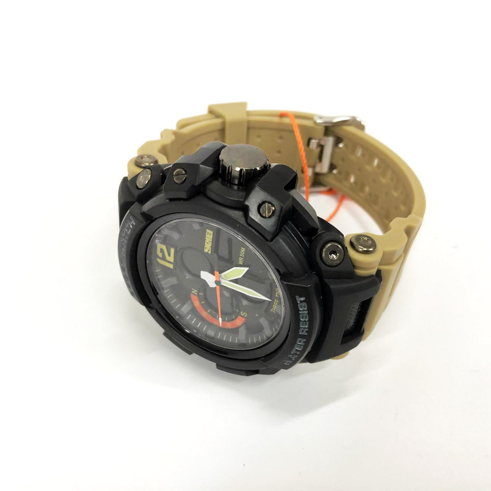 Военные часы с секундомером SKMEI 1343KH KHAKI, Водонепроницаемые наручные часы для мужчин TL-43 Львов - изображение 12