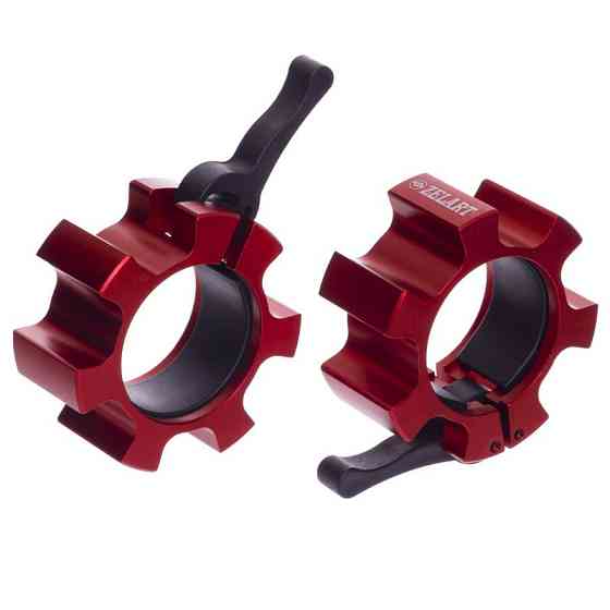 Замки для грифа з фіксатором Zelart-5109 2 шт 50 мм червоний Київ
