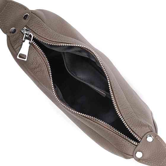 Шкіряна сумка напівкруглого формату з однією ручкою Vintage 22412 Сіра Київ