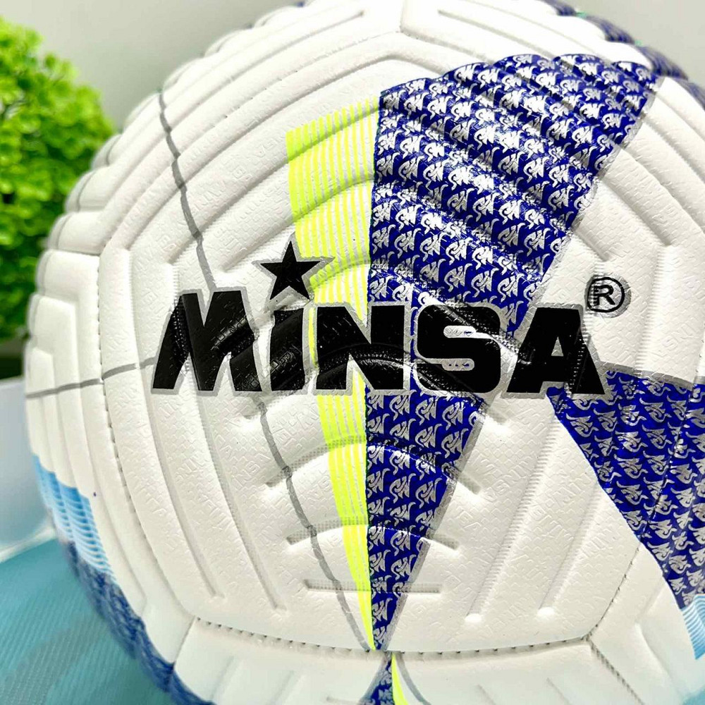 М'яч футбольний розмір 5 400-420г TPE термопластичний еластомер Біло-синій (MS 4295) Чернігів - фото 3