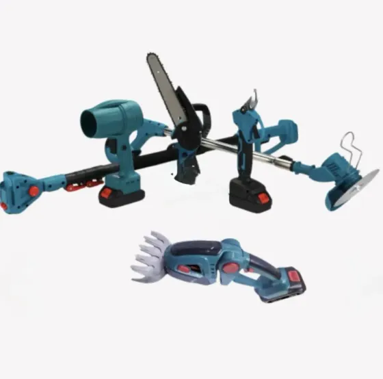 Аккумуляторный универсальный садовый набор 6 в 1 / Секатор / Мини-пила / Триммер / Воздуходувка / Удлинитель / Кусторез Коломыя