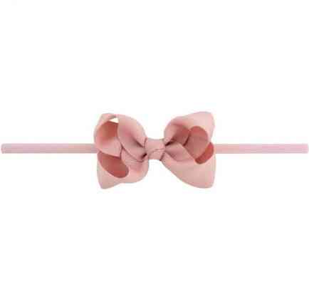 Дитяча повязочка на голову пудра - розмір універсальний (на резинці), бантик 8см Київ