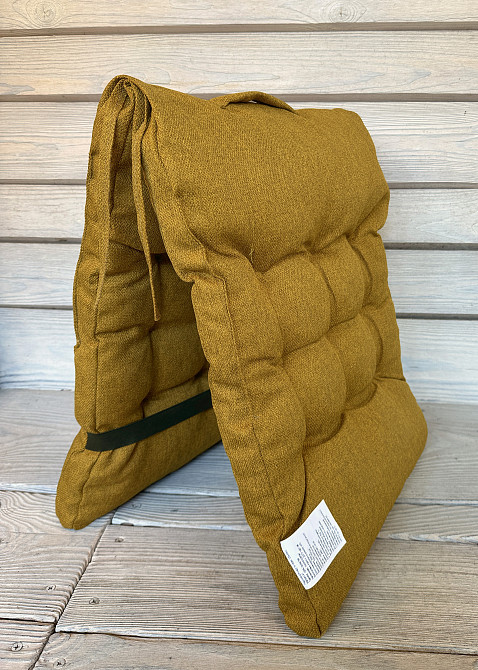 Подушка для стільців (40x120х4 см) подвійна Decorator Мальмо колір мустард 84-169 Київ - фото 6