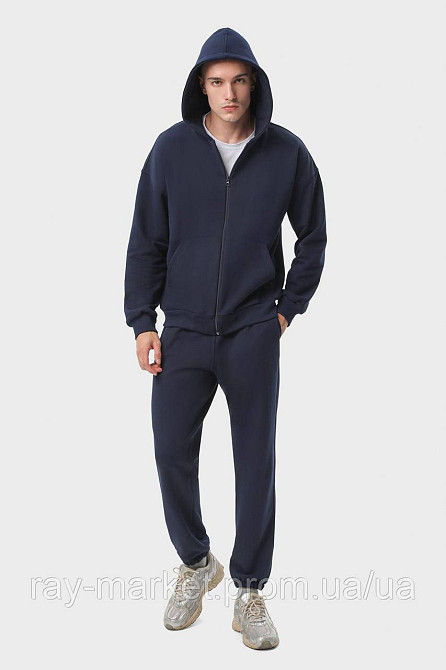 Костюм чоловічий худі на блискавці та штани Темно-синій  RAY PREMIUM LOOSE U0809 (U0809M-Navy Blue) 3XL Київ - фото 2
