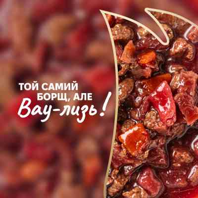 Влажный корм для кошек Delickcious борщ с говядиной 85 г (4820269147027) Винница