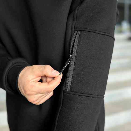 Світшот чоловічий зимовий однотонний чорний Pobedov Apex Київ