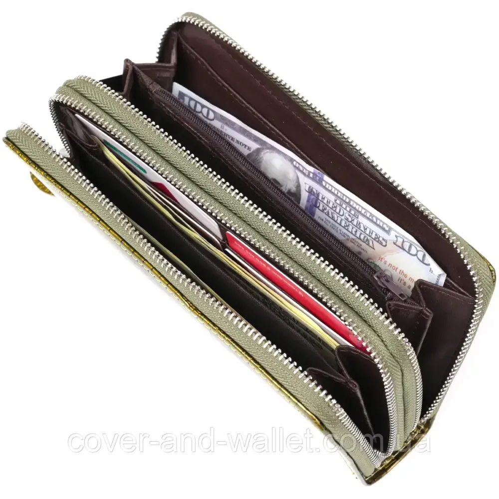 Жіночий гаманець клатч на дві блискавки червоного кольору Kivi Київ - фото 4