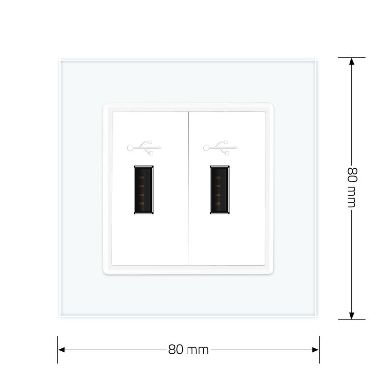 Розетка подвійна USB з блоком живлення Livolo білий скло (VL-C792U-11) Коломыя - изображение 3