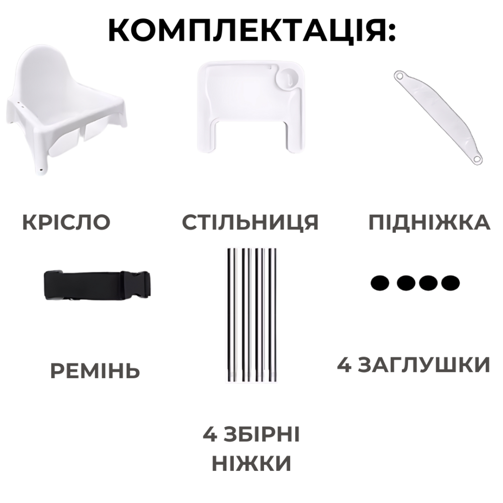 Детские стульчики для кормления с пластиковым столом складной конструкцией и подножкой Киев - изображение 2