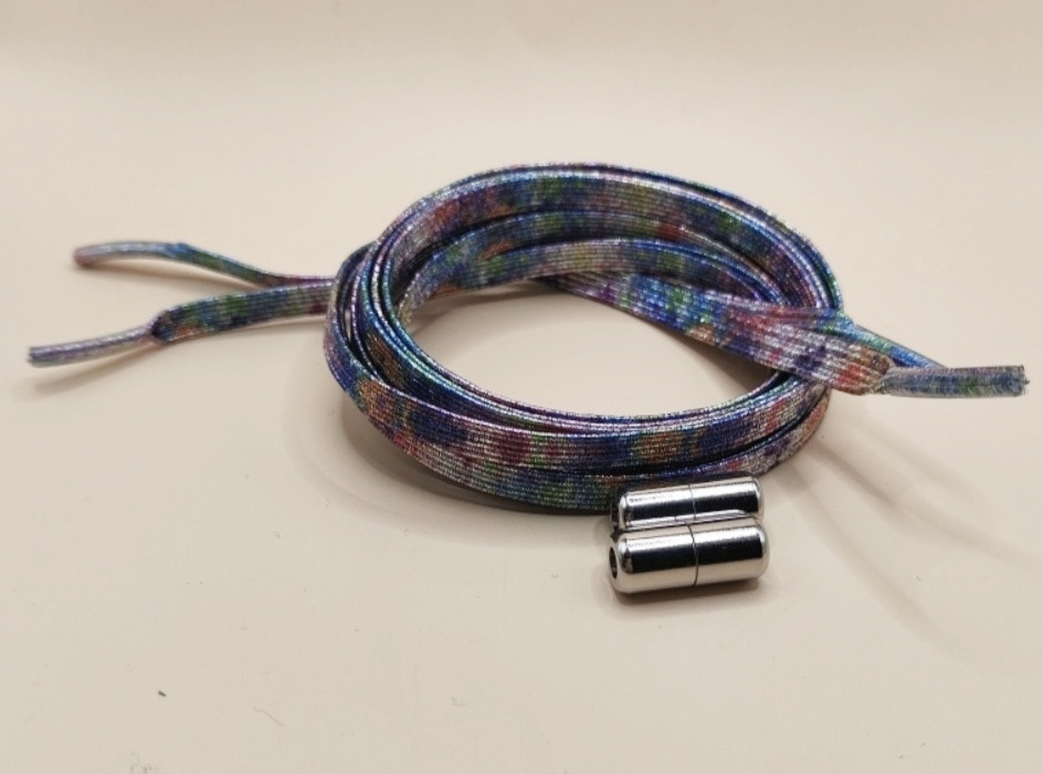 Шнурки еластичні глітерні з циліндричною застібкою Різнокольоровий 2 Сміла - фото 1
