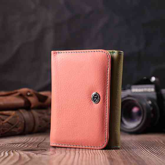 Гаманець для стильних дівчат із натуральної шкіри ST Leather 22494 Різнокольоровий Київ