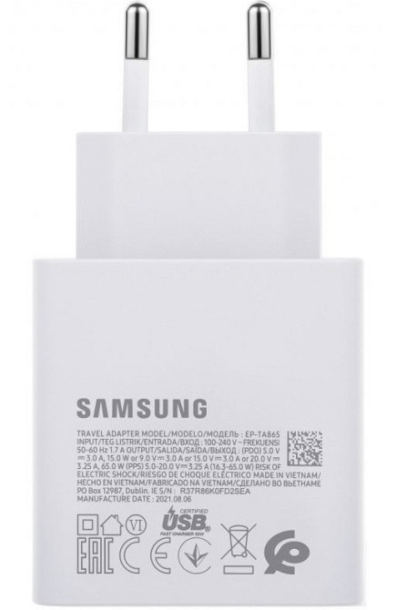 Мережевий зарядний пристрій Samsung EP-TA865 65 W Type-C White (EP-TA865NWE) OEM ( 12011 ) Харків - фото 2