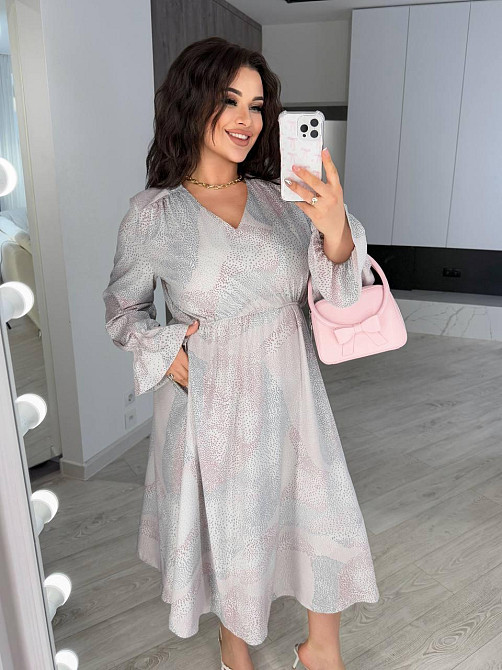 Жіноча елегантна романтична максіплаття софт Ліловий, 50/52 Одеса - фото 4