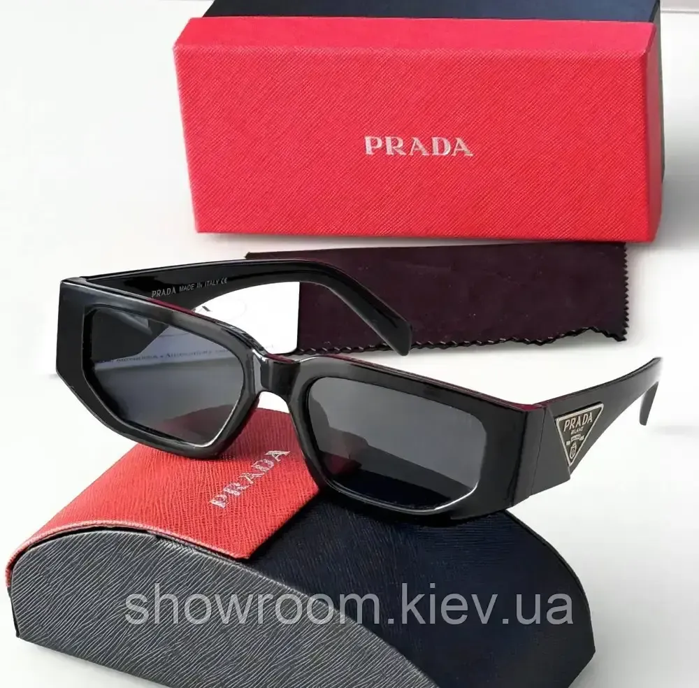Жіночі брендові сонцезахисні окуляри Prada (9782) black Київ - фото 5