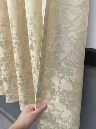 Комплект коротких штор VR-Textil Льон мармур Pavliani ХО № 1909ш Кремовий 130х170 см 2 шт (35-0412) Київ