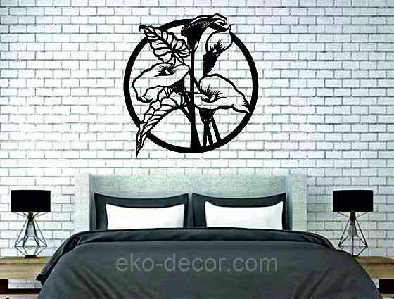 Декоративное настенное Панно «Лилии» Декор на стену 70*68 см, Черный Киев