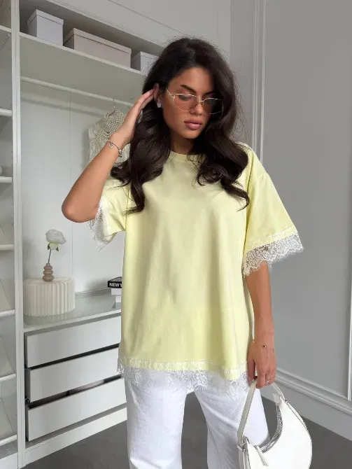 Женская oversize футболка с кружевом - трендовая футболка Одесса - изображение 9