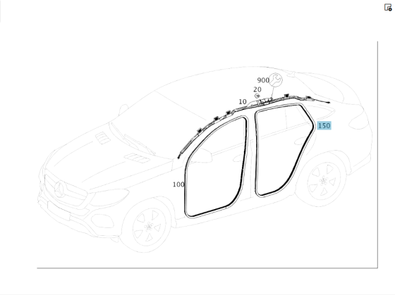Mercedes-Benz  A2926970151 9G44 Ущільнювач задніх дверей чорний GLE Coupe C292 Одеса