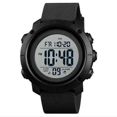 Мужские спортивные часы Skmei 1426 Черный с белым циферблатом Киев