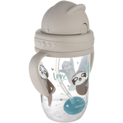 Поильник-непроливайка Canpol babies Exotic Animals с трубочкой и утяжелителем 270 мл Серая (56/606_grey) Винница - изображение 3