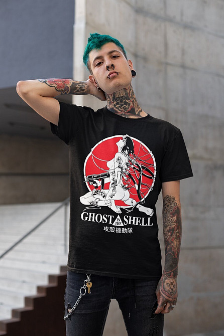 Футболка з аніме принтом Гхост Ін Схелл Мотоко оверсайз (S/M/L) Чорний AnimeJ0094 Дніпро - фото 6