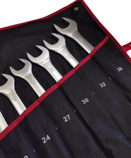 OX-251 Набір ріжкових ключів 17 шт 6-36 мм із гумовою ручкою, стійкі до навантажень, хромованадієва сталь Одеса - фото 3