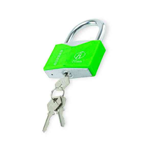 Замок навісний "дужка" 72 мм, англійський ключ 3 шт, кольоровий Мукачево