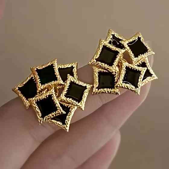 Серьги набор 5 пар в различных дизайнах с эмалью золотистые,женская бижутерия серьги комплект из цинкового сплава Каменец-Подольский